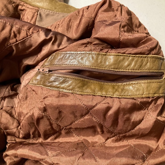 Vintage Jacques Franchi Paris Leather Wool Coat XL Brown Elbow Patches - Picture 11 of 12